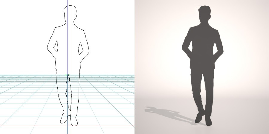 formZ 3D シルエット silhouette 男性 man ジャケット スーツ 背広 business suit