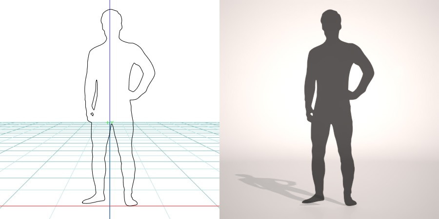 formZ 3D シルエット silhouette 男性 man 全身タイツ tights