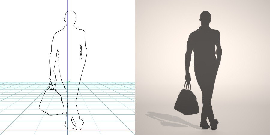 formZ 3D シルエット silhouette 男性 man 鞄 バッグ bag