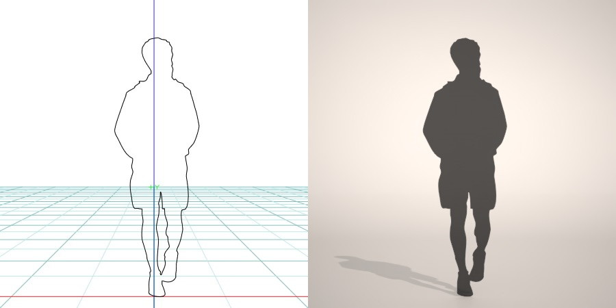 formZ 3D シルエット silhouette 男性 man 短パン ハーフパンツ shorts