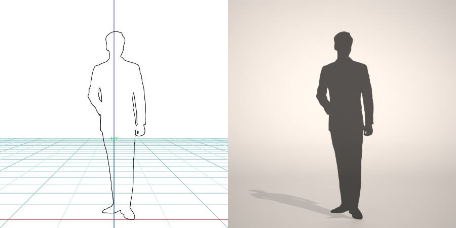 formZ 3D シルエット silhouette 男性 man ジャケット スーツ 背広 business suit
