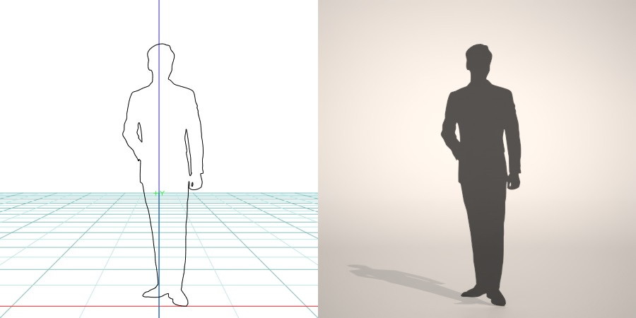 formZ 3D シルエット silhouette 男性 man ジャケット スーツ 背広 business suit