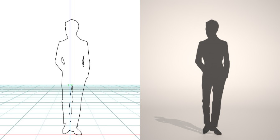 formZ 3D シルエット silhouette 男性 man ジャケット スーツ 背広 business suit