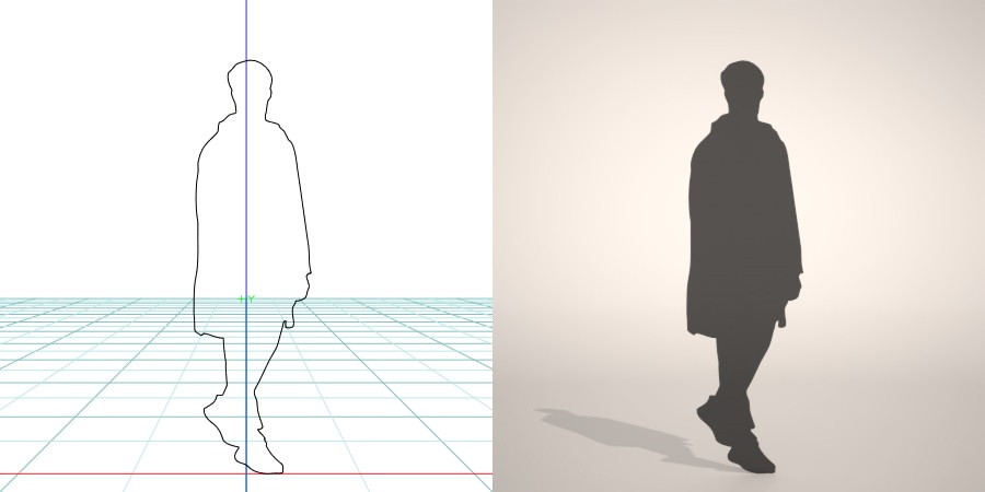 formZ 3D シルエット silhouette 男性 man コート coat