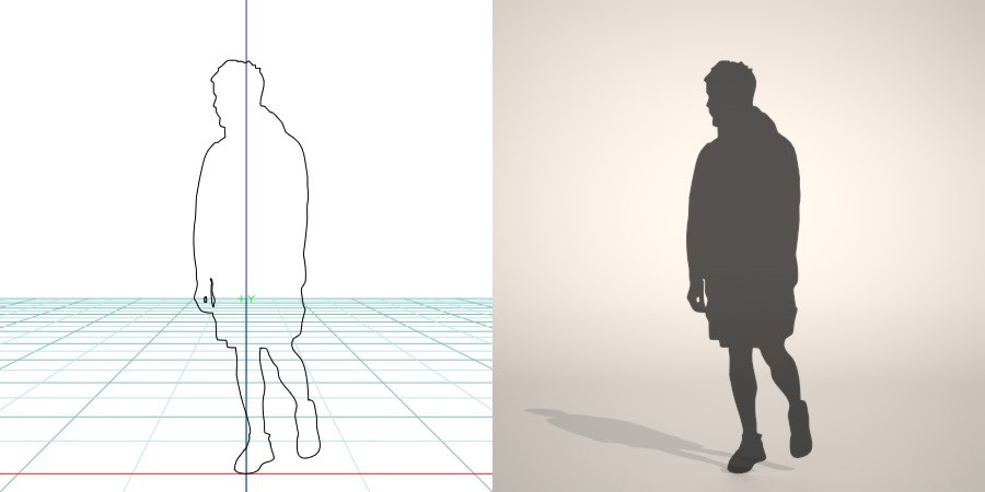 formZ 3D シルエット silhouette 男性 man 短パン ハーフパンツ shorts