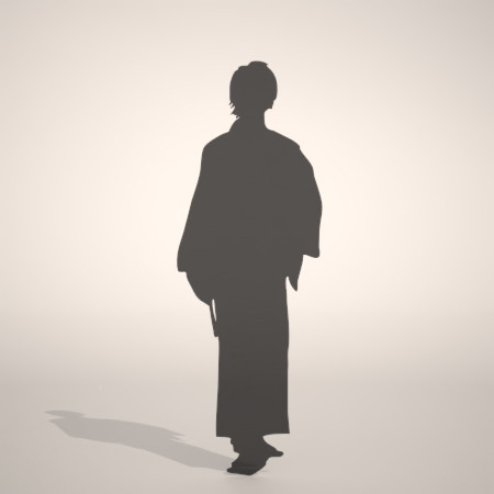formZ 3D シルエット silhouette 男性 man 浴衣 日本 和服 夏 雪駄 草履