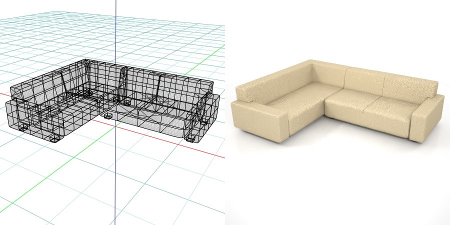 formZ 3D インテリア interior 家具 furniture 椅子 いす イス chair 長椅子 ソファ sofa リビングチェア livingchair