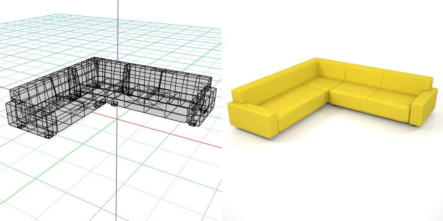 formZ 3D インテリア interior 家具 furniture 椅子 いす イス chair 長椅子 ソファ sofa リビングチェア livingchair