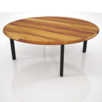 【家具】茶色の木目の 丸いローテーブル【formZ】 table_0041