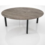 【家具】灰褐色の木目の 丸いローテーブル【formZ】 table_0042