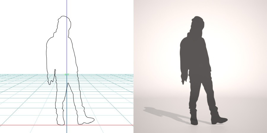 formZ 3D シルエット silhouette 女性 woman female lady スノーブーツ