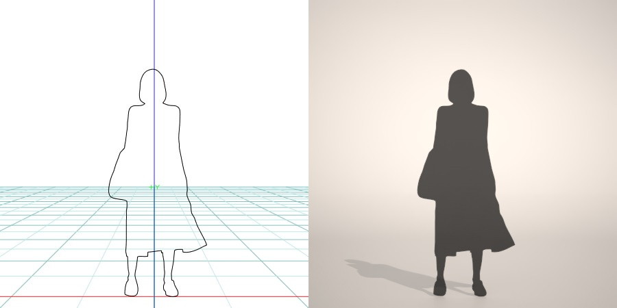 formZ 3D シルエット silhouette 女性 woman female lady 鞄 かばん カバン バッグ bag スカート skirt
