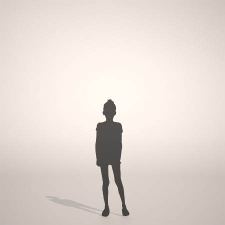 formZ 3D シルエット silhouette 子供 child 少女 girl 半袖 短パン