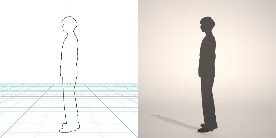 formZ 3D シルエット silhouette 男性 man ジャケット スーツ 背広 business suit