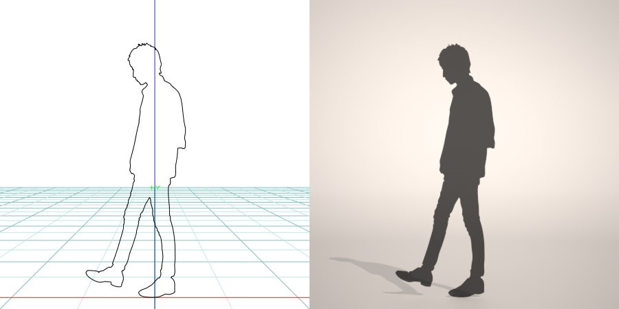 formZ 3D シルエット silhouette 男性 man カジュアル casual