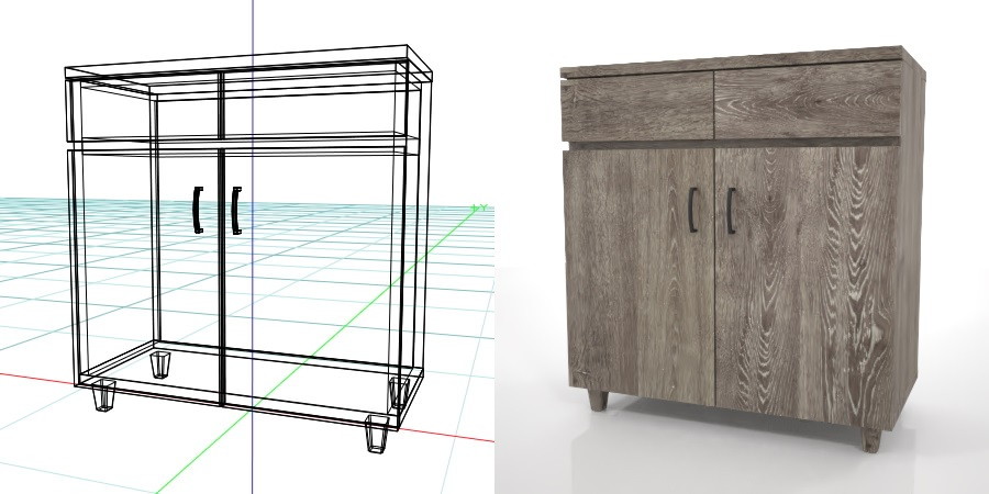 formZ 3D インテリア interior 家具 furniture 棚 ラック rack shelf キャビネット cabinet 飾り棚 リビングボード living サイドボード