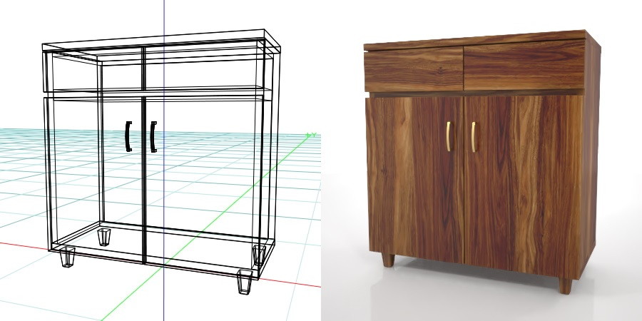 formZ 3D インテリア interior 家具 furniture 棚 ラック rack shelf キャビネット cabinet 飾り棚 リビングボード living サイドボード