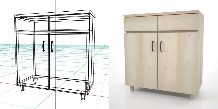 formZ 3D インテリア interior 家具 furniture 棚 ラック rack shelf キャビネット cabinet 飾り棚 リビングボード living サイドボード