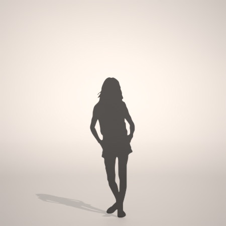 formZ 3D シルエット silhouette 子供 child 少女 girl 短パン
