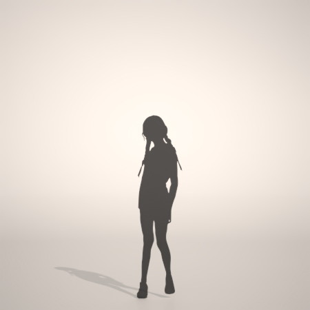 formZ 3D シルエット silhouette 子供 child 少女 girl 短パン