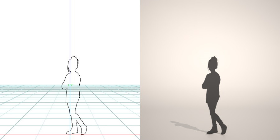 formZ 3D シルエット silhouette 子供 child 少女 girl