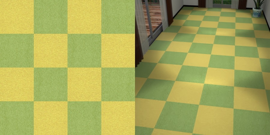 フリーデータ,2D,テクスチャー,texture,JPEG,タイルカーペット,tile,carpet,緑色,green,red,黄色,yellow,市松貼り,2色市松