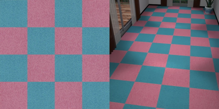 フリーデータ,2D,テクスチャー,texture,JPEG,タイルカーペット,tile,carpet,ピンク色,pink,青色,ブルー,blue,市松貼り,2色市松