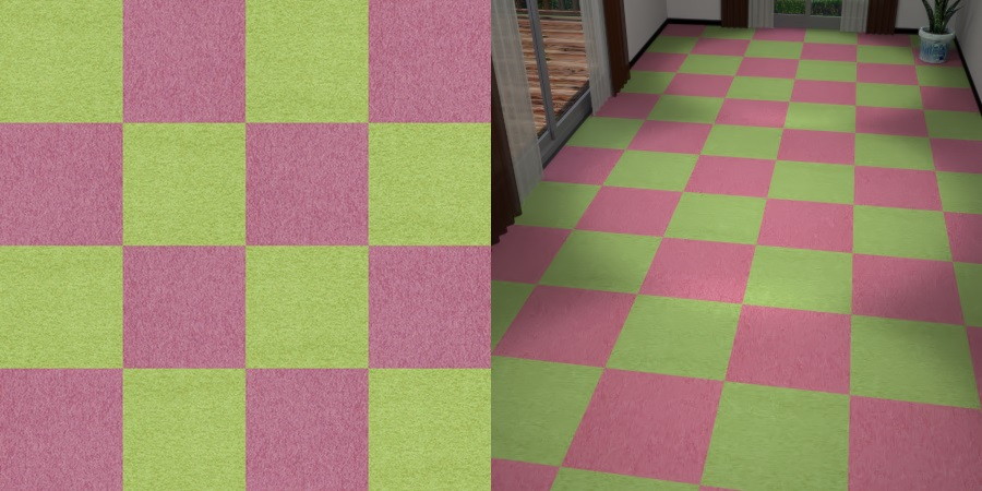 フリーデータ,2D,テクスチャー,texture,JPEG,タイルカーペット,tile,carpet,ピンク色,pink,緑色,グリーン,green,市松貼り,2色市松