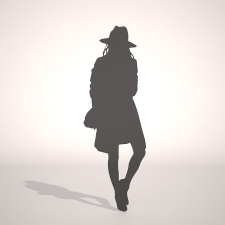 formZ 3D シルエット silhouette 女性 woman female lady 帽子 hat