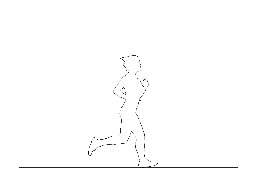 無料,商用可能,フリー素材,フリーデータ,AUTOCAD,DWG,DXF,シルエット,silhouette,woman,female,lady,running,ジョギング,ランニング中の女性の2DCAD部品