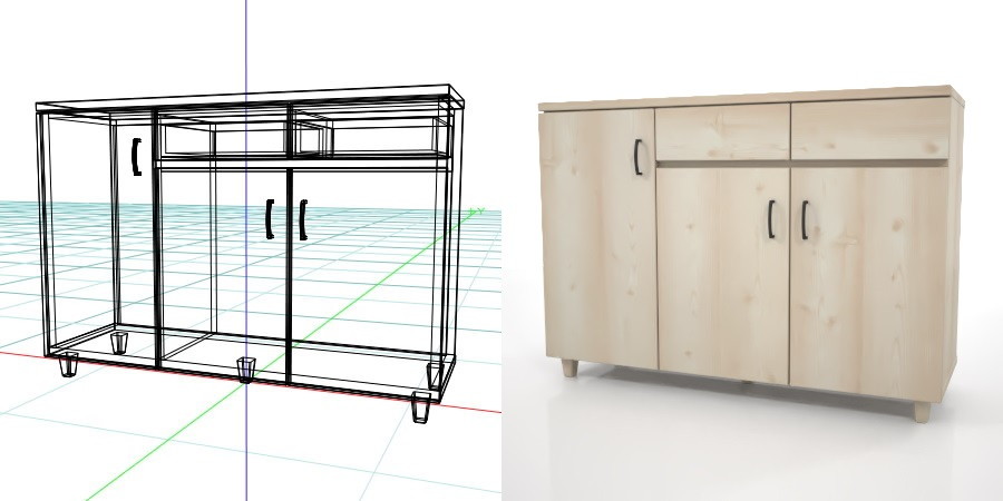 formZ 3D インテリア interior 家具 furniture 棚 ラック rack shelf キャビネット cabinet 飾り棚 リビングボード living サイドボード