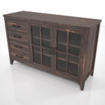 【家具】濃い茶色の木目のカップボード【formZ】 cabinet_0020