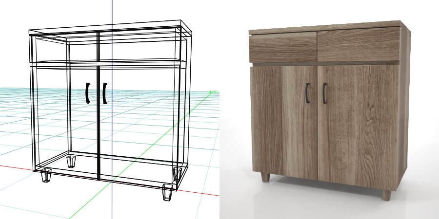 formZ 3D インテリア interior 家具 furniture 棚 ラック rack shelf キャビネット cabinet 飾り棚 リビングボード living サイドボード