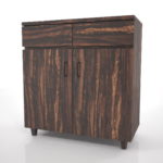 【家具】濃い茶色の木目のリビングボード【formZ】 cabinet_0022