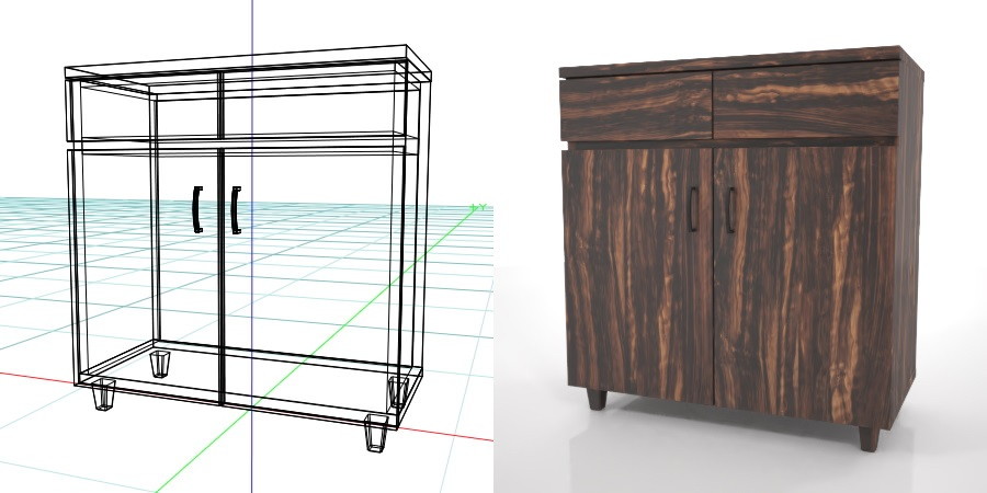 formZ 3D インテリア interior 家具 furniture 棚 ラック rack shelf キャビネット cabinet 飾り棚 リビングボード living サイドボード