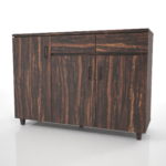 【家具】濃い茶色の木目のリビングボード【formZ】 cabinet_0024