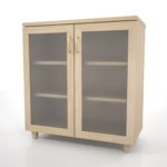 【家具】薄い木目のリビングボード(曇りガラス)【formZ】 cabinet_0028