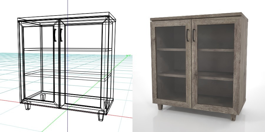 formZ 3D インテリア interior 家具 furniture 棚 ラック rack shelf キャビネット cabinet 飾り棚 リビングボード living サイドボード