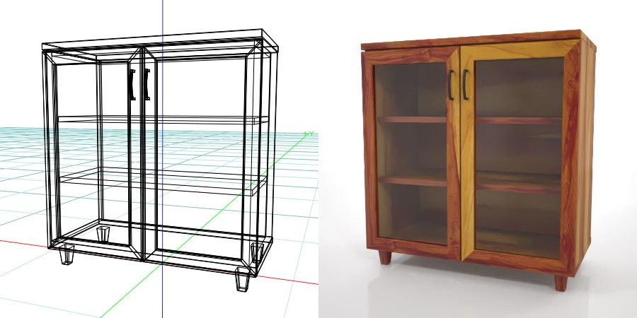 formZ 3D インテリア interior 家具 furniture 棚 ラック rack shelf キャビネット cabinet 飾り棚 リビングボード living サイドボード