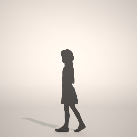 formZ 3D シルエット silhouette 子供 child 少女 girl 帽子 hut ワンピース one-piece dress スカート skirt