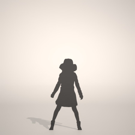 formZ 3D シルエット silhouette 子供 child 少女 girl 帽子 hut スカート skirt