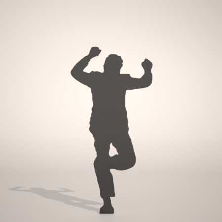 formZ 3D シルエット silhouette 男性 man ジャケット スーツ 背広 business suit ガッツポーズ 会社員 ビジネスマン businessman サラリーマン