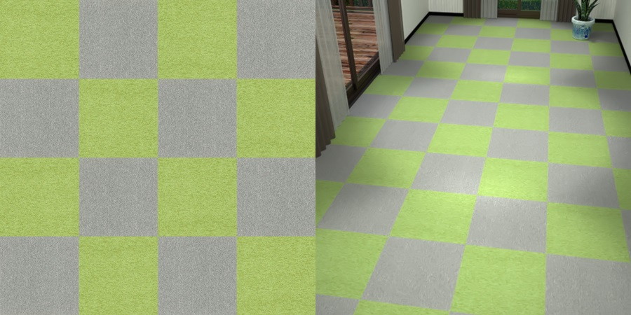 フリーデータ,2D,テクスチャー,texture,JPEG,タイルカーペット,tile,carpet,灰色,グレー,gray,緑色,グリーン,green,市松貼り,2色市松