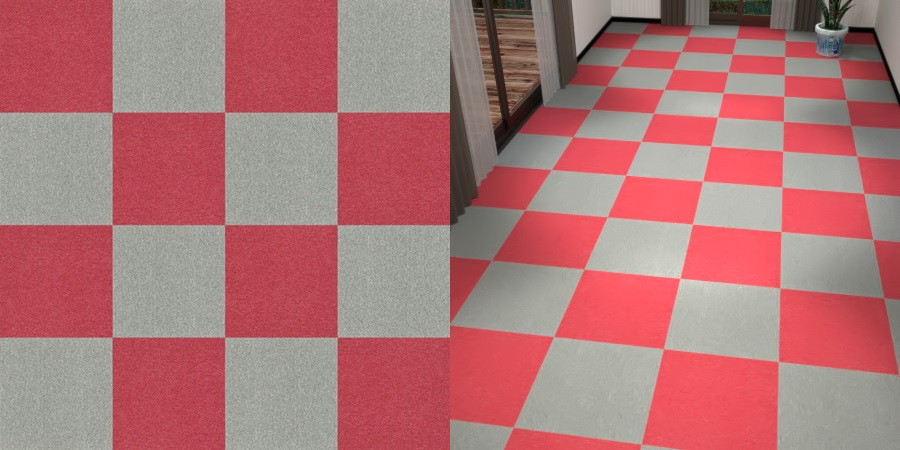 フリーデータ,2D,テクスチャー,texture,JPEG,タイルカーペット,tile,carpet,灰色,グレー,gray,赤色,レッド,red,市松貼り,2色市松