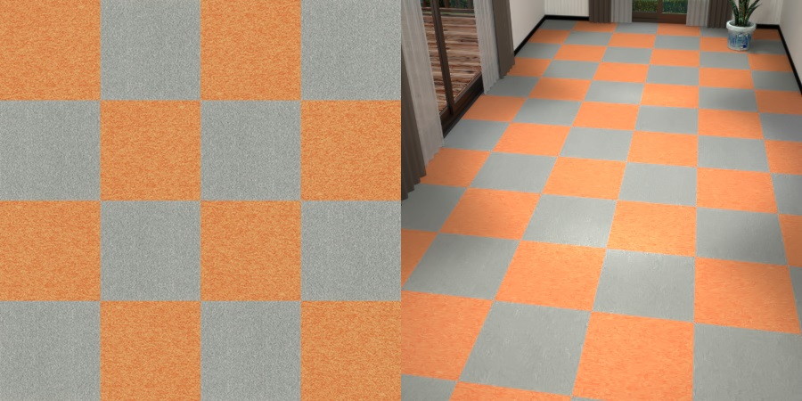 フリーデータ,2D,テクスチャー,texture,JPEG,タイルカーペット,tile,carpet,灰色,グレー,gray,橙色,オレンジ,orange,市松貼り,2色市松