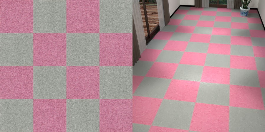 フリーデータ,2D,テクスチャー,texture,JPEG,タイルカーペット,tile,carpet,灰色,グレー,gray,ピンク色,pink,市松貼り,2色市松