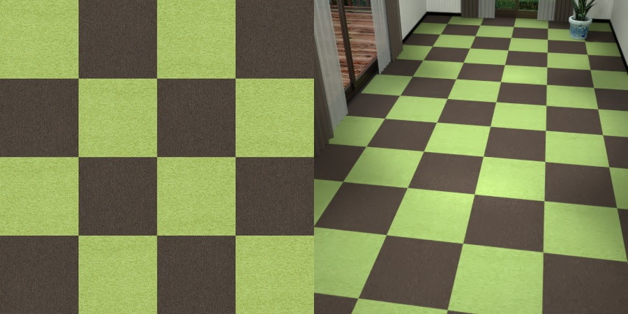 フリーデータ,2D,テクスチャー,texture,JPEG,タイルカーペット,tile,carpet,緑色,みどり,green,茶色,ブラウン,brown,市松貼り,2色市松