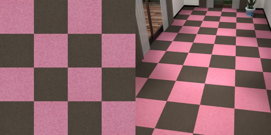 フリーデータ,2D,テクスチャー,texture,JPEG,タイルカーペット,tile,carpet,ピンク色,pink,茶色,ブラウン,brown,市松貼り,2色市松