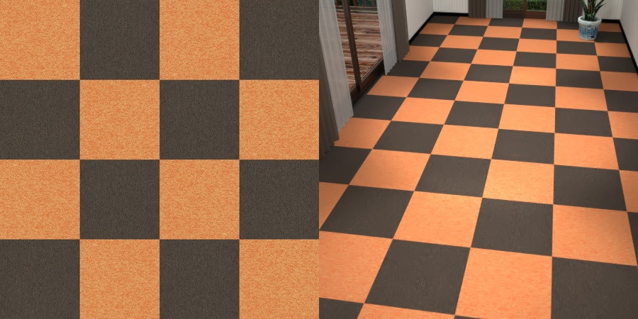 フリーデータ,2D,テクスチャー,texture,JPEG,タイルカーペット,tile,carpet,橙,オレンジ色,orange,茶色,ブラウン,brown,市松貼り,2色市松