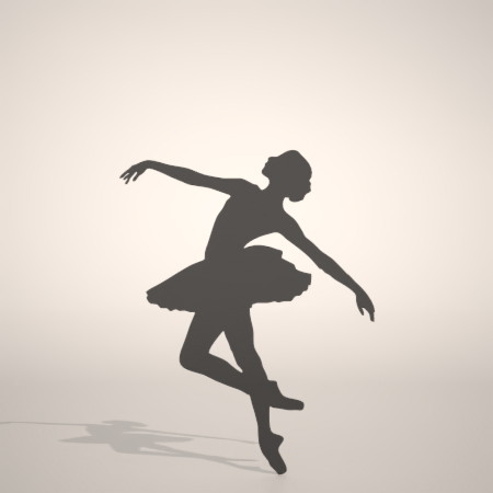 formZ 3D シルエット silhouette 女性 woman female lady バレエダンサー ballet dancer バレリーナ ballerina バレリーヌ ballerine